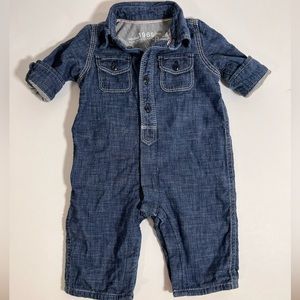 ⭐️ BABY GAP Jean Collard Romper • Baby Boy 3-6 Months